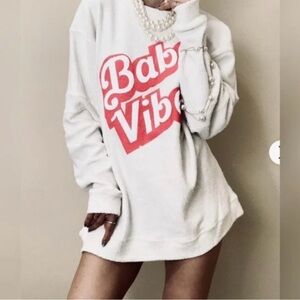 Pacific & Co Women’s Sweatshirt “Babe Vibes” Graphic Pullover - EUC